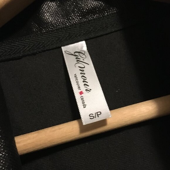 Gilmour Vancouver Long Black Shiny Y2K Cyberpunk Open Cardigan - Picture 11 of 16